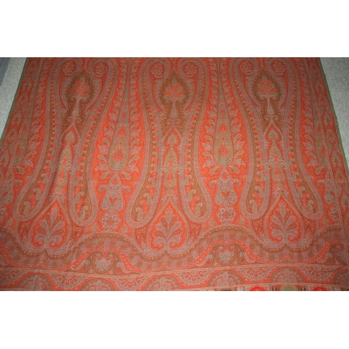 260 - A large Victorian red ground Paisley shawl