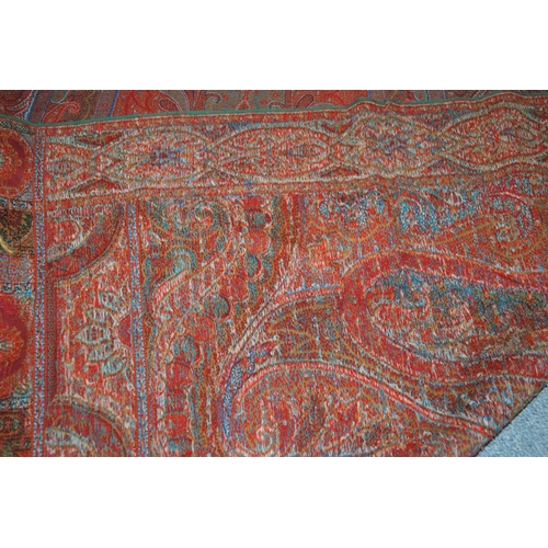 260 - A large Victorian red ground Paisley shawl