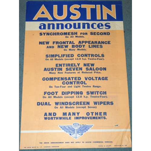 261 - Howitt Nottingham  two Austin advertising posters