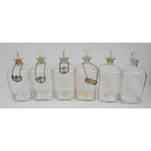 264 - A Georgian cased set of plain decanters