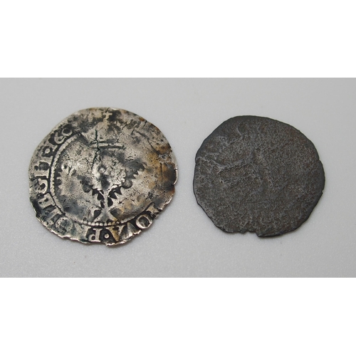 302 - James VI 1567 - 1625 Quarter thistle-merk  poor