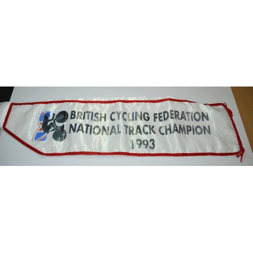 346 - A 1993 British Cycling Federation National Track Championship winners sash