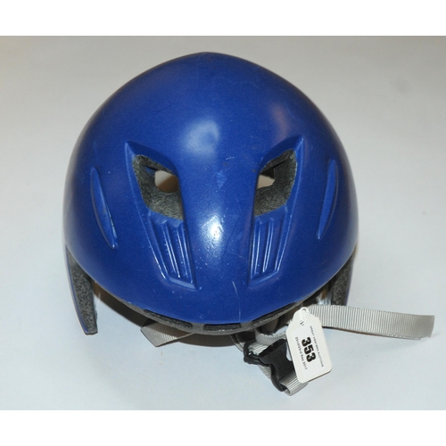 353 - Three movie prop cycling helmets used by Jonny Lee Miller in the Graeme Obree biopic The Flying Scot... 