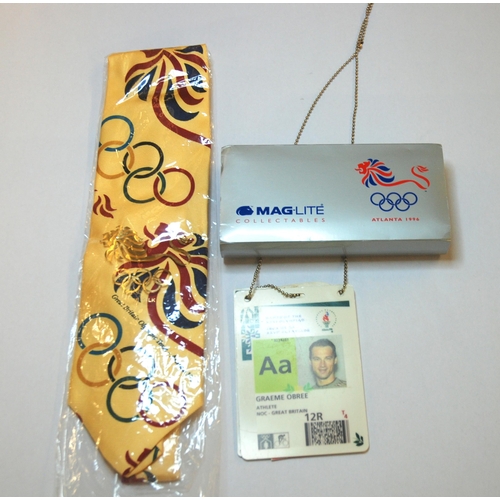 356 - A collection of 1996 Olympic memorabilia relating to Graeme Obree