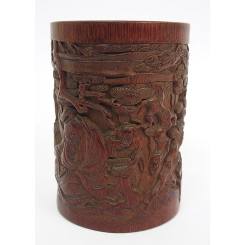 37 - A Chinese bamboo spill vase