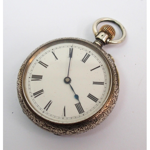 376 - A Continental silver case pocket watch