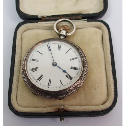 376 - A Continental silver case pocket watch