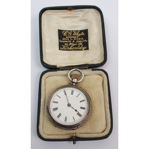 376 - A Continental silver case pocket watch