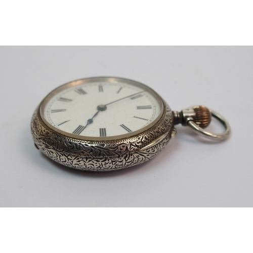 376 - A Continental silver case pocket watch