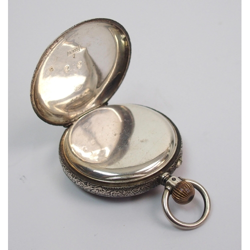 376 - A Continental silver case pocket watch