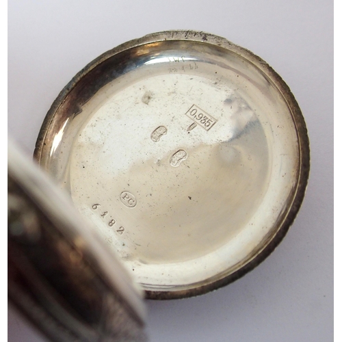 376 - A Continental silver case pocket watch