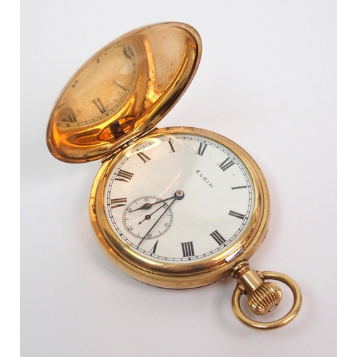 377 - An Elgin yellow-metal cased pocket watch