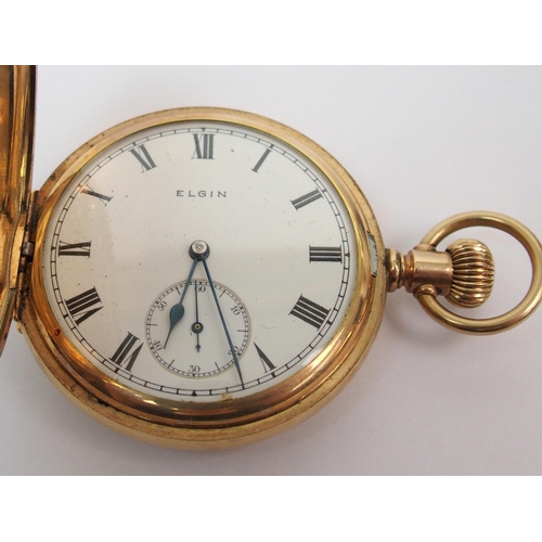 377 - An Elgin yellow-metal cased pocket watch