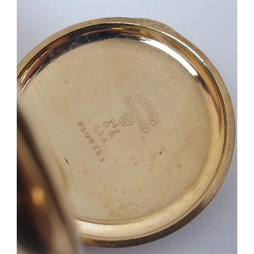 377 - An Elgin yellow-metal cased pocket watch