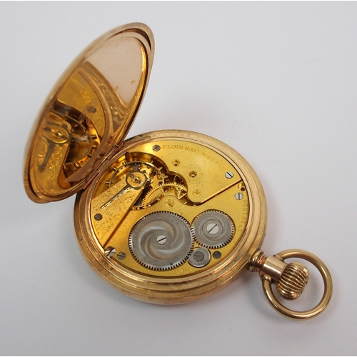 377 - An Elgin yellow-metal cased pocket watch