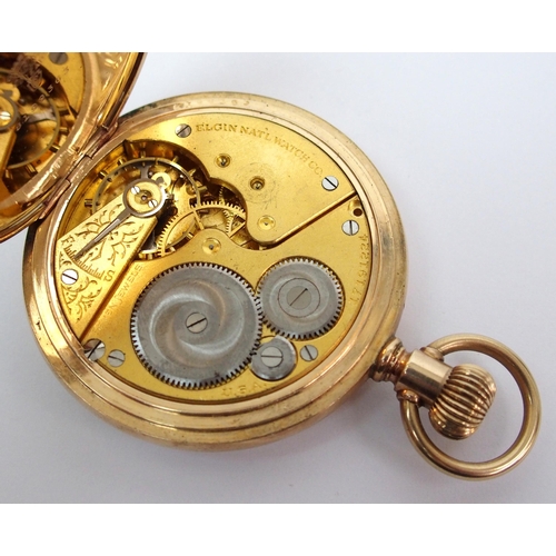 377 - An Elgin yellow-metal cased pocket watch