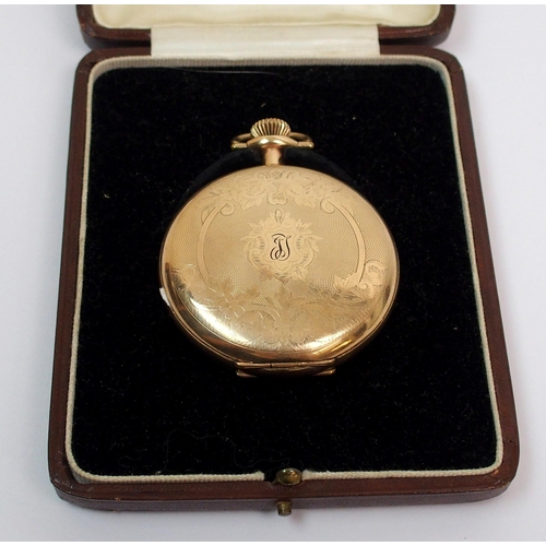 378 - An Elgin yellow-metal cased pocket watch