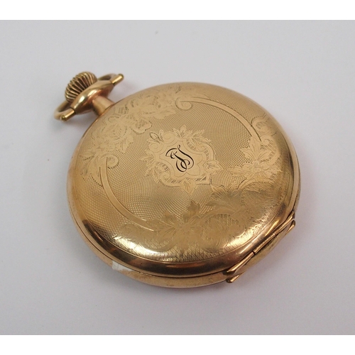 378 - An Elgin yellow-metal cased pocket watch