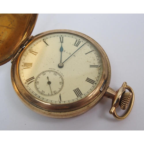 378 - An Elgin yellow-metal cased pocket watch