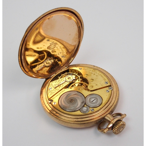 378 - An Elgin yellow-metal cased pocket watch