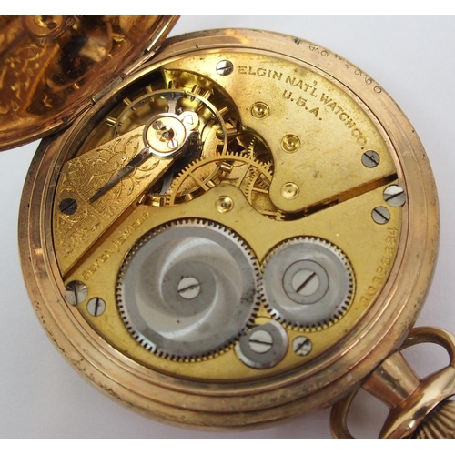 378 - An Elgin yellow-metal cased pocket watch