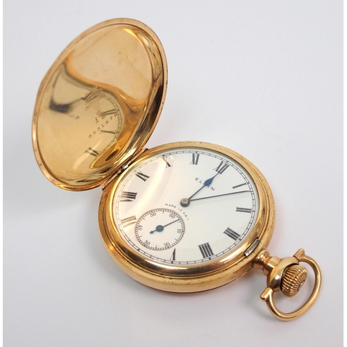 379 - An Elgin yellow-metal cased pocket watch