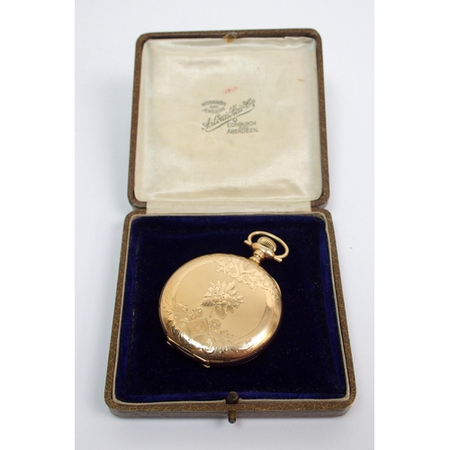 379 - An Elgin yellow-metal cased pocket watch