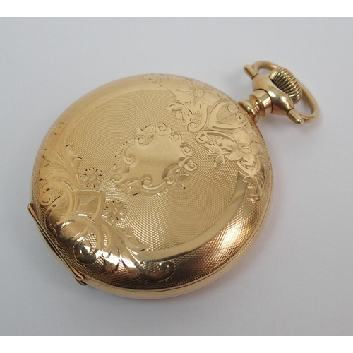 379 - An Elgin yellow-metal cased pocket watch