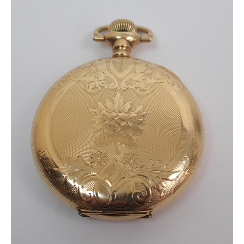 379 - An Elgin yellow-metal cased pocket watch