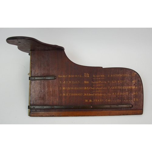 383 - A Victorian rudder hand inscribed with Eton boat crew and cox