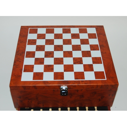 460 - Three bottles of Chateau Belingard 2007 in presentation chess set box