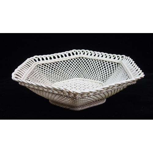 473 - A large Belleek floral decorated circular basket