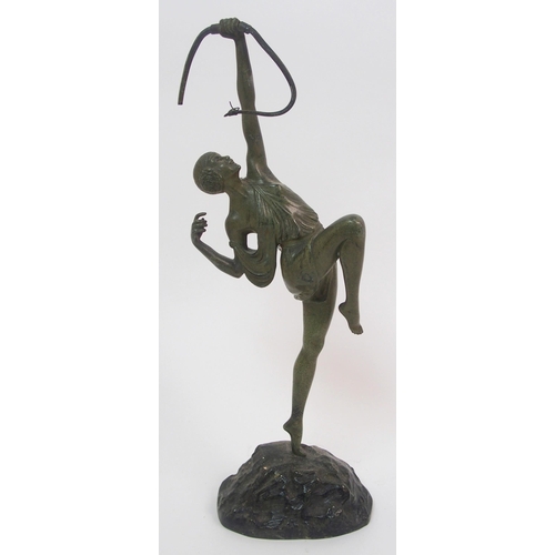 477 - Pierre Le Faguays (French  1892-1962) A bronze figure of Diana the Huntress