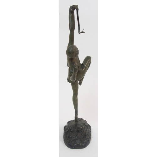 477 - Pierre Le Faguays (French  1892-1962) A bronze figure of Diana the Huntress