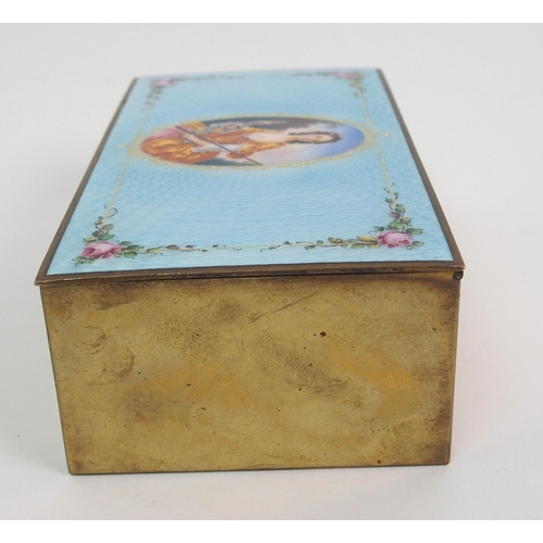 482 - A Lenk of Austria gilt metal and guilloche enamel decorated cigarette box