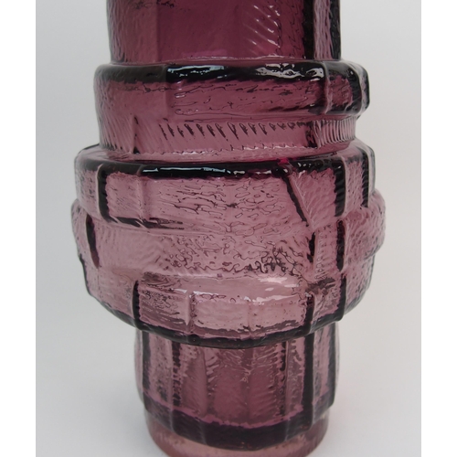 485 - A Geoffrey Baxter for Whitefriars textured range Hoop vase