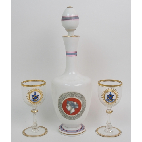 488 - A pair of MacCallum/Malcolm Clan Crest wine glasses