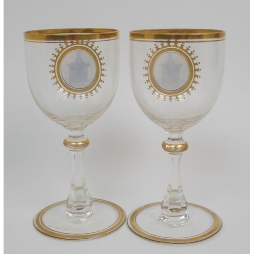 488 - A pair of MacCallum/Malcolm Clan Crest wine glasses