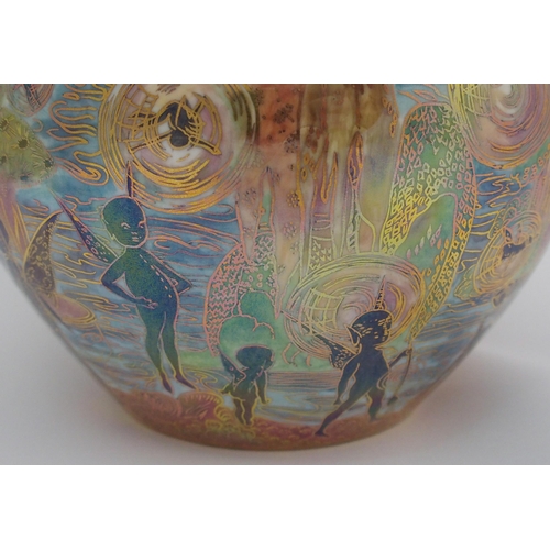 491 - A late 20th century Limited Edition Wedgwood Fairyland Lustre Malfrey pot