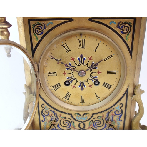 503 - A French gilt metal mantle clock