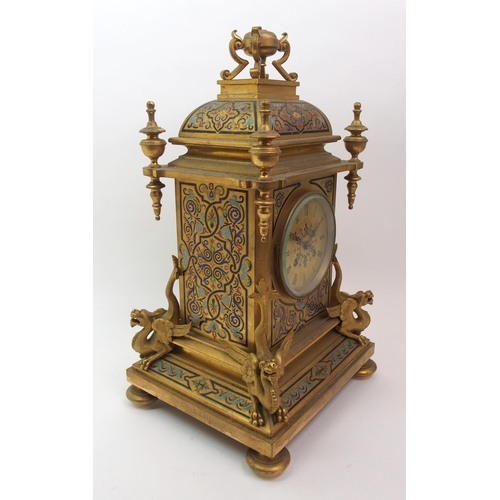503 - A French gilt metal mantle clock