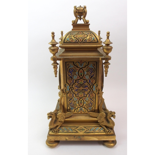 503 - A French gilt metal mantle clock