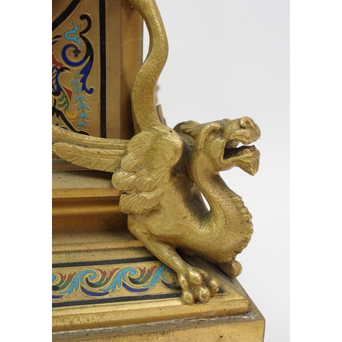 503 - A French gilt metal mantle clock
