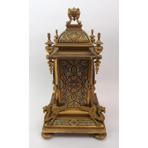 503 - A French gilt metal mantle clock