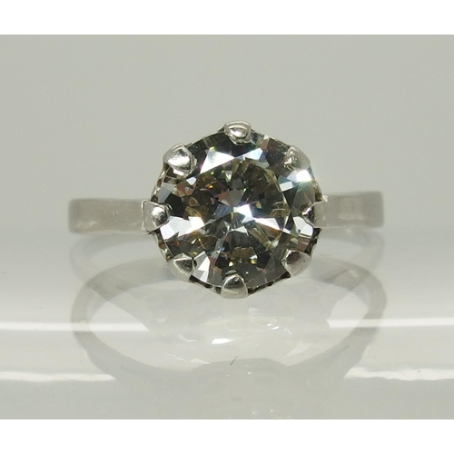 705 - A white metal diamond solitaire ring