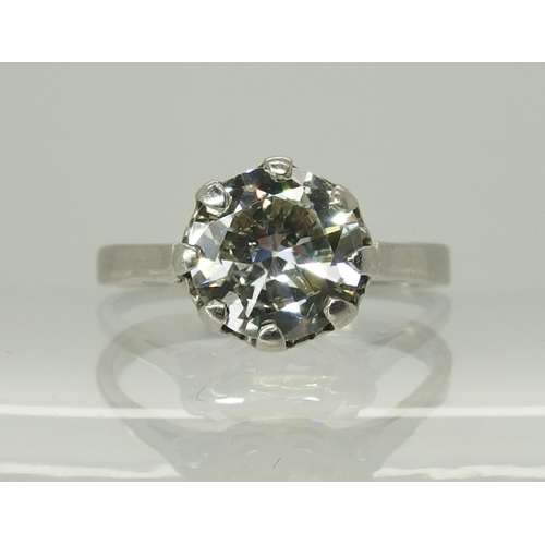 705 - A white metal diamond solitaire ring