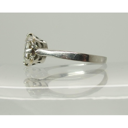 705 - A white metal diamond solitaire ring