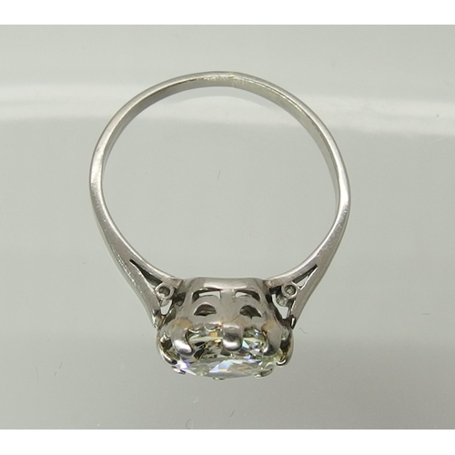 705 - A white metal diamond solitaire ring