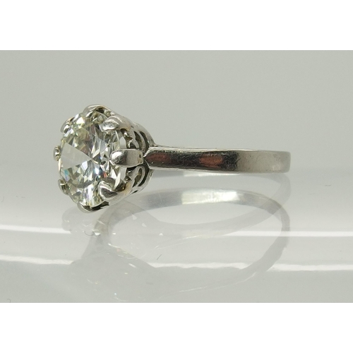 705 - A white metal diamond solitaire ring