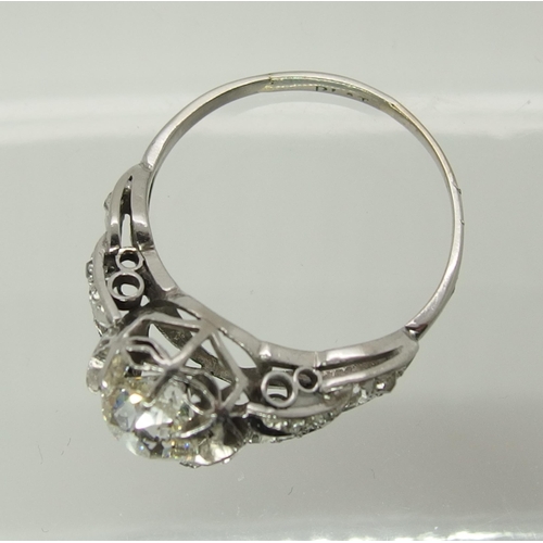 707 - A platinum diamond ring